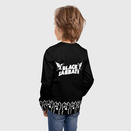 Детский лонгслив Black Sabbath: cat rock / 3D-принт – фото 4