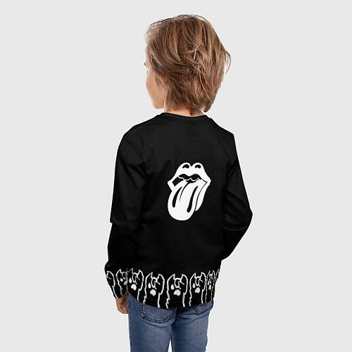 Детский лонгслив Rolling Stones: cat rock / 3D-принт – фото 4