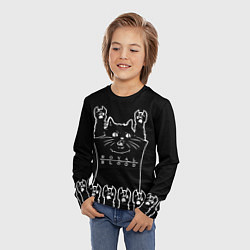 Лонгслив детский Royal Blood: cat rock, цвет: 3D-принт — фото 2