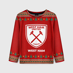 Лонгслив детский West Ham new year, цвет: 3D-принт