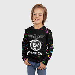 Лонгслив детский Benfica конфети, цвет: 3D-принт — фото 2