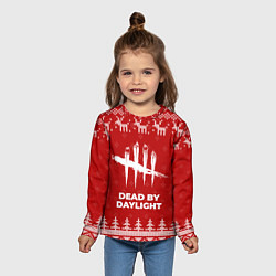Лонгслив детский Новогодний Dead by Daylight с оленями, цвет: 3D-принт — фото 2