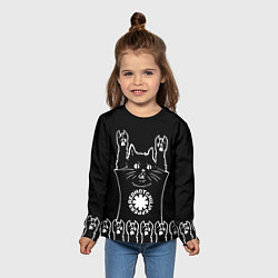 Лонгслив детский Red Hot Chili Peppers: cat rock, цвет: 3D-принт — фото 2