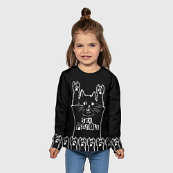 Лонгслив детский Sex Pistols: cat rock, цвет: 3D-принт — фото 2
