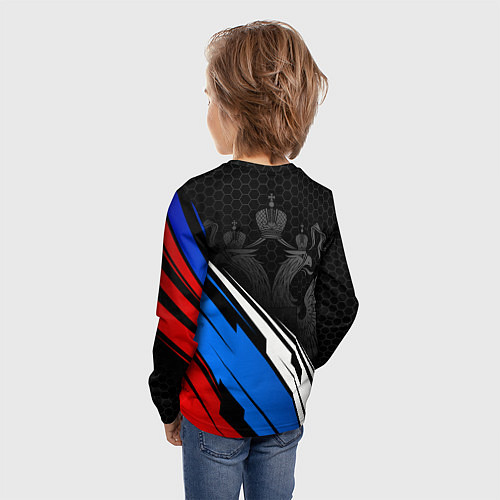 Детский лонгслив Россия - абстракция / 3D-принт – фото 4