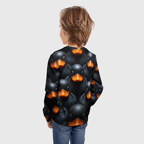 Детский лонгслив Черные уточки / 3D-принт – фото 4