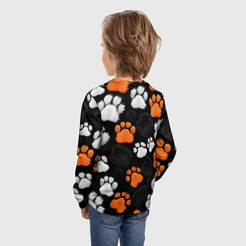 Детский лонгслив Мохнатые лапки / 3D-принт – фото 4