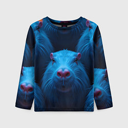 Лонгслив детский Синие капибары, цвет: 3D-принт