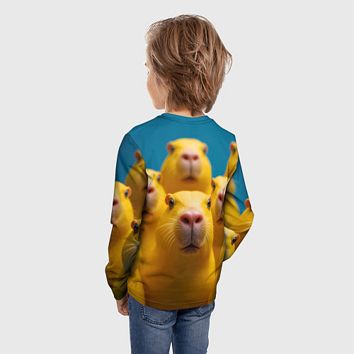 Детский лонгслив Желтые капибары / 3D-принт – фото 4