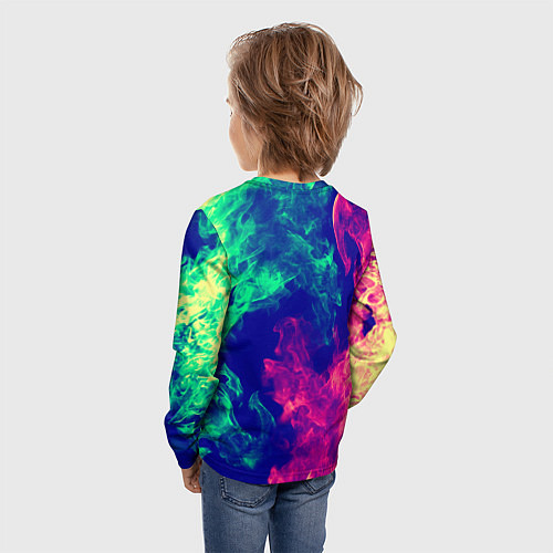 Детский лонгслив Огненный стиль текстура / 3D-принт – фото 4