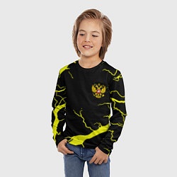 Лонгслив детский Россия шторм герб, цвет: 3D-принт — фото 2