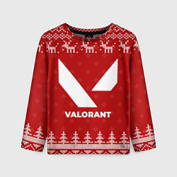 Детский лонгслив Новогодний Valorant с оленями