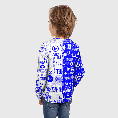 Детский лонгслив Twenty one pilots лого / 3D-принт – фото 4