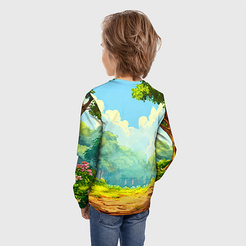 Детский лонгслив Слоненок в лесу / 3D-принт – фото 4