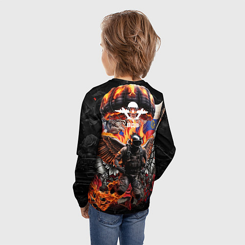 Детский лонгслив Десантник ВДВ с крыльями ангела / 3D-принт – фото 4