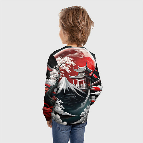 Детский лонгслив Футуристическая японская иллюстрация / 3D-принт – фото 4