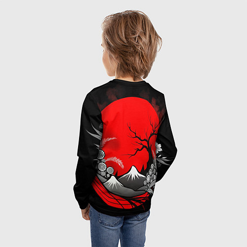 Детский лонгслив Природа Японии - абстракция / 3D-принт – фото 4