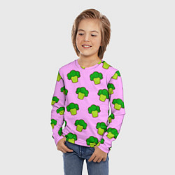 Лонгслив детский Фиолетовый брокколи, цвет: 3D-принт — фото 2