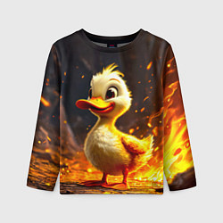 Лонгслив детский Утенок в огне, цвет: 3D-принт