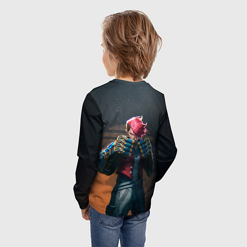 Детский лонгслив Вай в силовых перчатках Аркейн / 3D-принт – фото 4