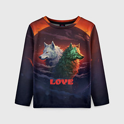Детский лонгслив Любовь - волк и волчица