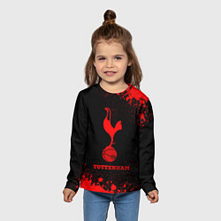 Лонгслив детский Tottenham - red gradient, цвет: 3D-принт — фото 2