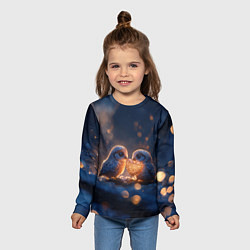 Лонгслив детский Милые влюбленные совушки, цвет: 3D-принт — фото 2