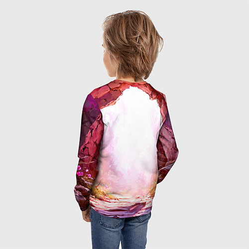 Детский лонгслив Осел в розовом свете / 3D-принт – фото 4