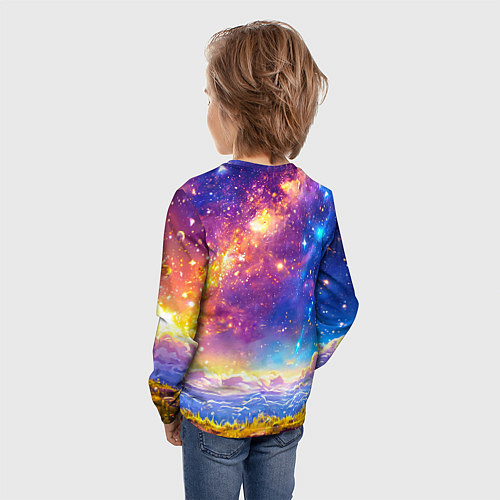 Детский лонгслив Коровка и звездное небо / 3D-принт – фото 4