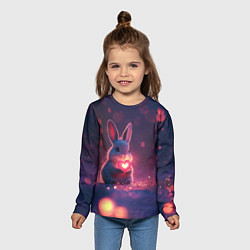 Лонгслив детский Зайчик держит сердечко, цвет: 3D-принт — фото 2