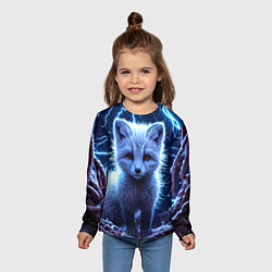 Лонгслив детский Песец в разрядах молний, цвет: 3D-принт — фото 2