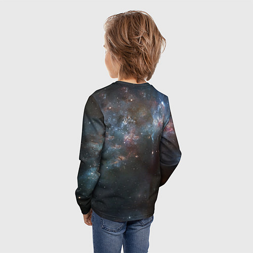 Детский лонгслив Череп - космос / 3D-принт – фото 4