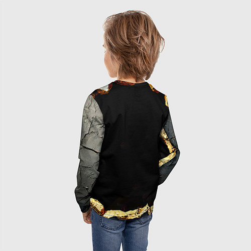 Детский лонгслив Сурикат на черном / 3D-принт – фото 4