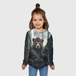 Лонгслив детский Советский медведь с автоматами, цвет: 3D-принт — фото 2