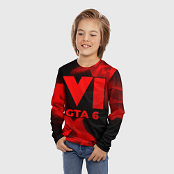 Лонгслив детский GTA 6 - red gradient, цвет: 3D-принт — фото 2
