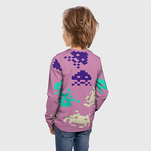 Детский лонгслив Пиксели фильтр / 3D-принт – фото 4