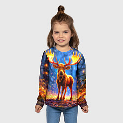 Лонгслив детский Лосенок в лесу, цвет: 3D-принт — фото 2