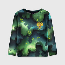 Детский лонгслив Летний абстрактный камуфляж
