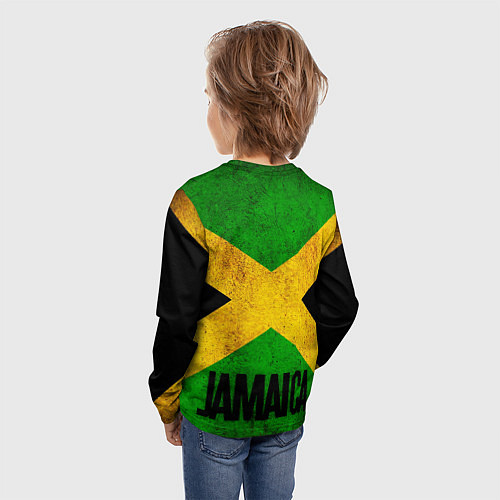 Детский лонгслив Jamaica lion flag / 3D-принт – фото 4