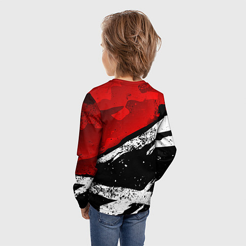 Детский лонгслив Герб России - богровый / 3D-принт – фото 4