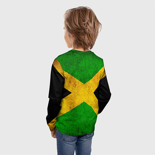 Детский лонгслив Jamaica flag / 3D-принт – фото 4