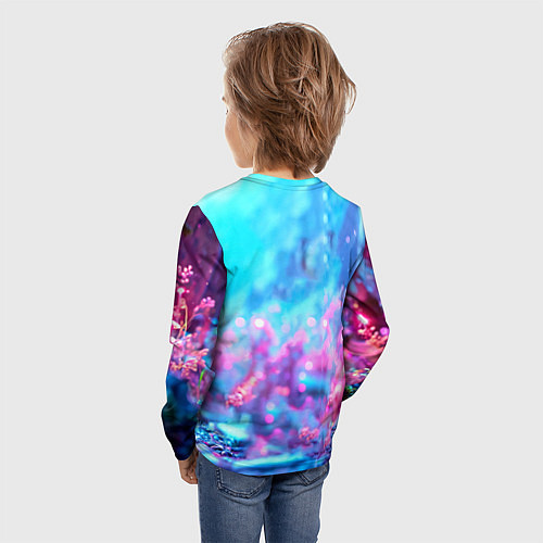 Детский лонгслив Песец в неоновом свете / 3D-принт – фото 4