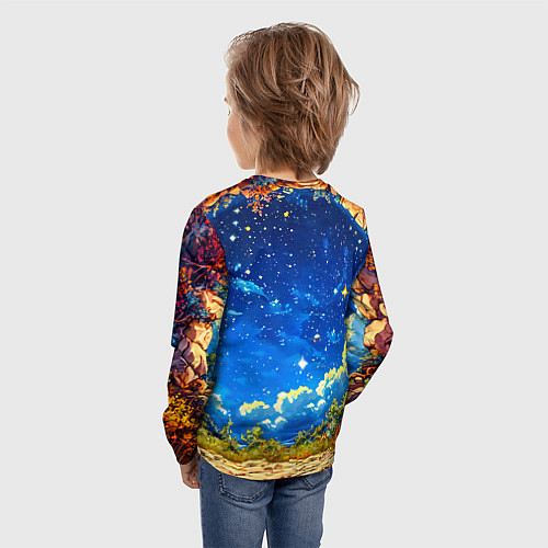 Детский лонгслив Жираф в звездную ночь / 3D-принт – фото 4
