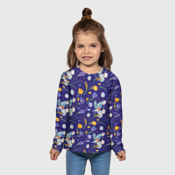 Лонгслив детский Зяблик и крокусы, цвет: 3D-принт — фото 2
