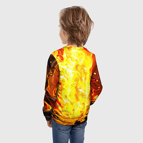 Детский лонгслив Ослик в огне / 3D-принт – фото 4