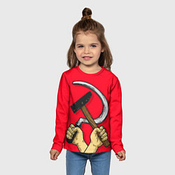 Лонгслив детский Серп и молот в руках, цвет: 3D-принт — фото 2