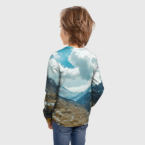 Детский лонгслив Воин русский медведь / 3D-принт – фото 4