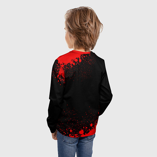 Детский лонгслив Club Brugge - red gradient / 3D-принт – фото 4