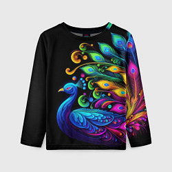 Лонгслив детский Neon peacock - art, цвет: 3D-принт