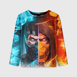 Лонгслив детский Mortal Kombat - Саб-зиро и Скорпион, цвет: 3D-принт